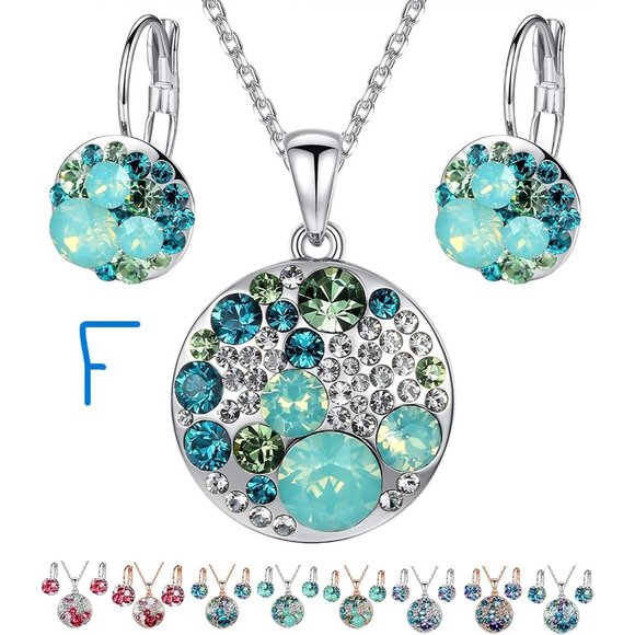 New Ocean Bubble Women's Crystal Jewelry Set Costume Fashion Pendant Nec… - Picture 7 of 12